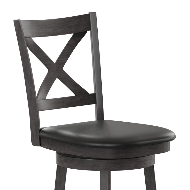 Tabouret de salle à manger Francis, Tabouret de bar (hauteur du siège de 30,5 po), Noyer gris délavé