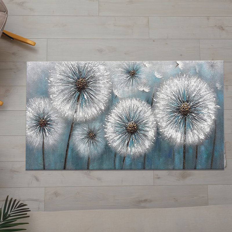 Vintage Inspired Floral Print on High Pile Soft Rug Exuding a Cozy and Warm Vibe Perfect for Enhancing Living Room Decor