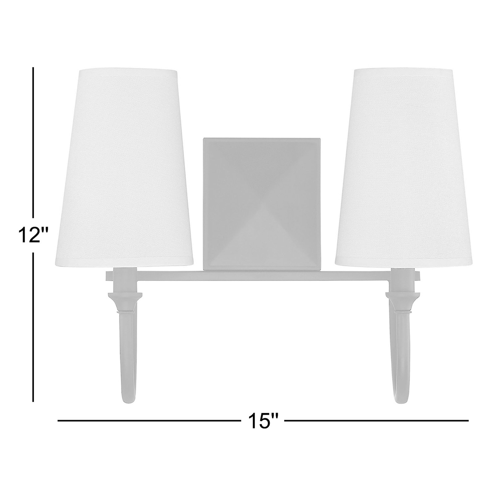 Alata 2-Light Dimmable Vanity Light, Matte Black