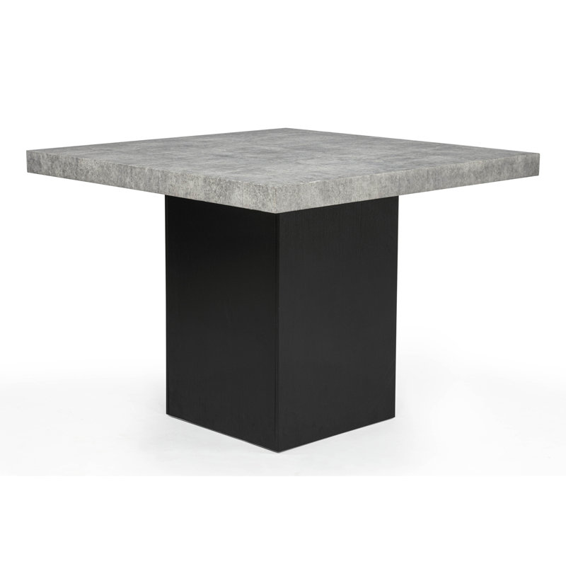 Meuble de salle à manger à hauteur de comptoir carré 1 pièce gris patiné