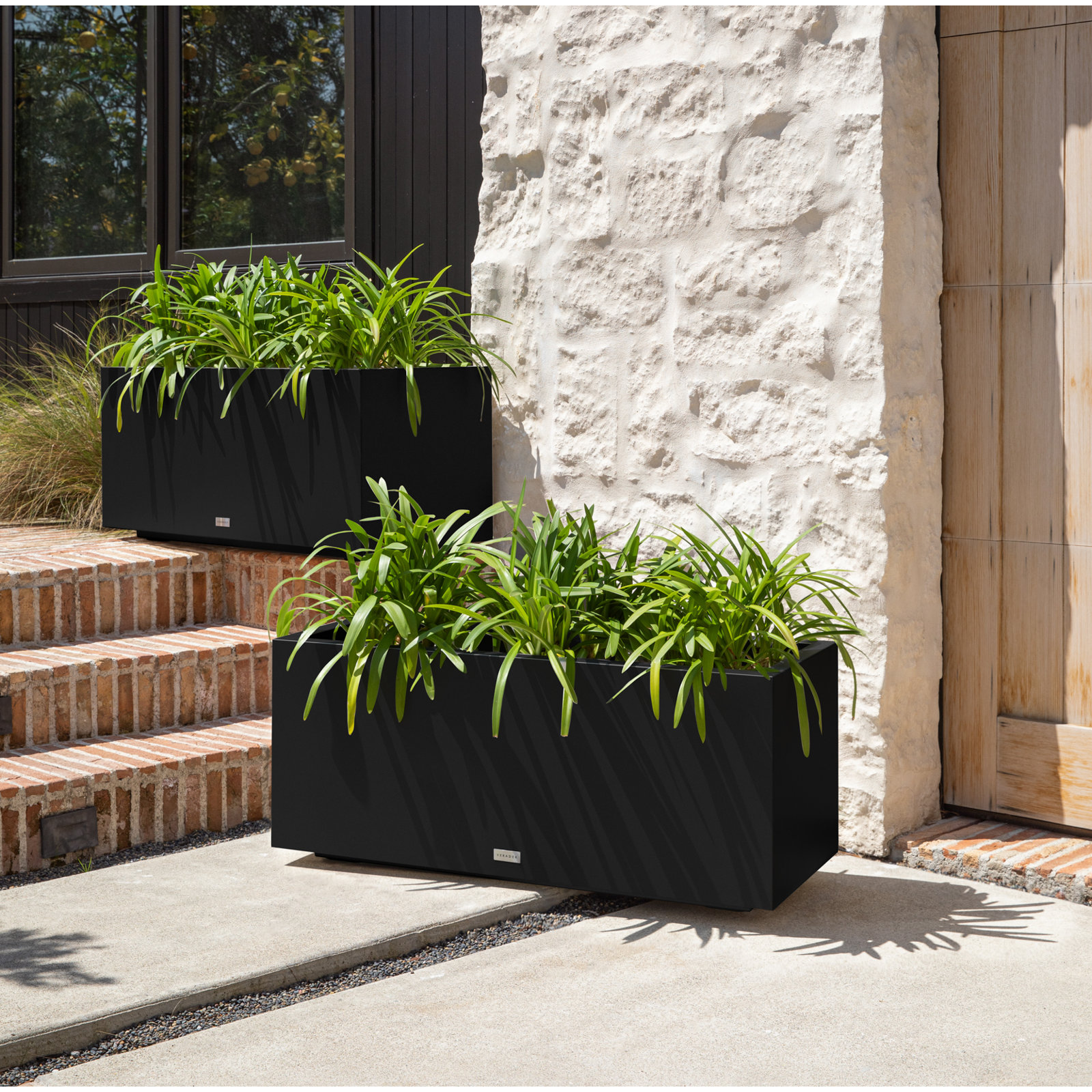 Block Series 38" Planter Box, 16” H x 38” W x 15” D, Black