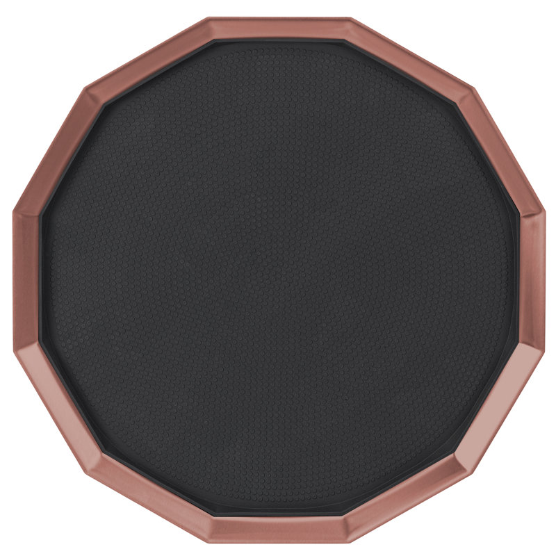 Plateau en acier inoxydable à douze côtés, H 1,75 po x l 16 po x P 16 po, Or rose