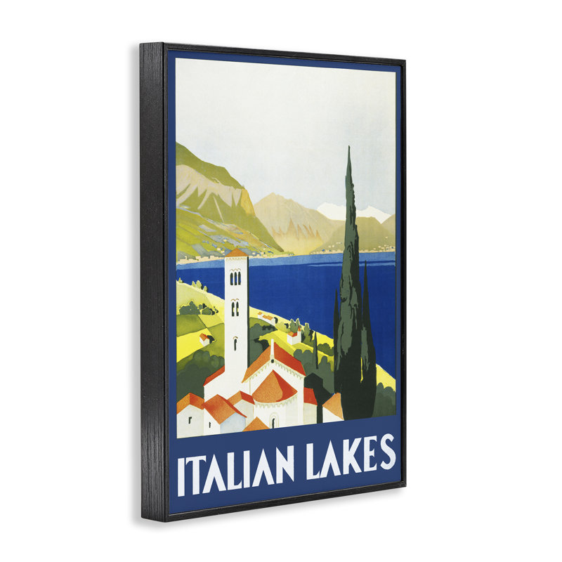 Giclée encadrée de paysages italiens, conception de PIDDIX, H 18 po x l 12 po, Giclée encadrée noir minuit