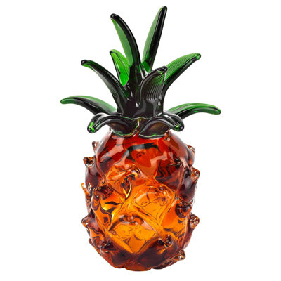 Sculpture de table en verre de Murano orange 9 po Cirillo