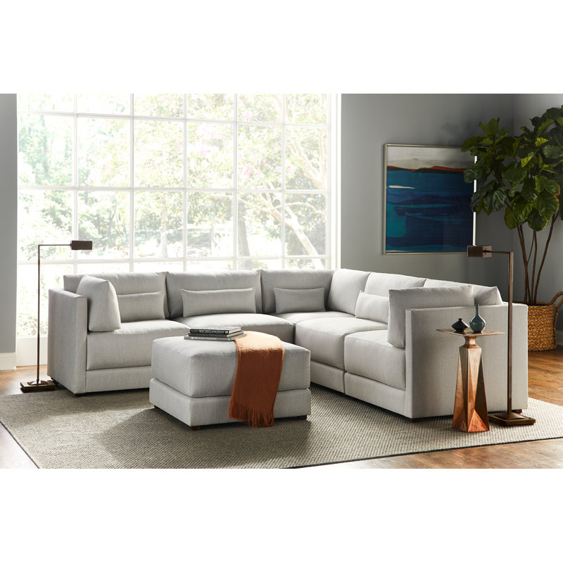 Dove Square Ottoman, Jack Linen 100% Polyester