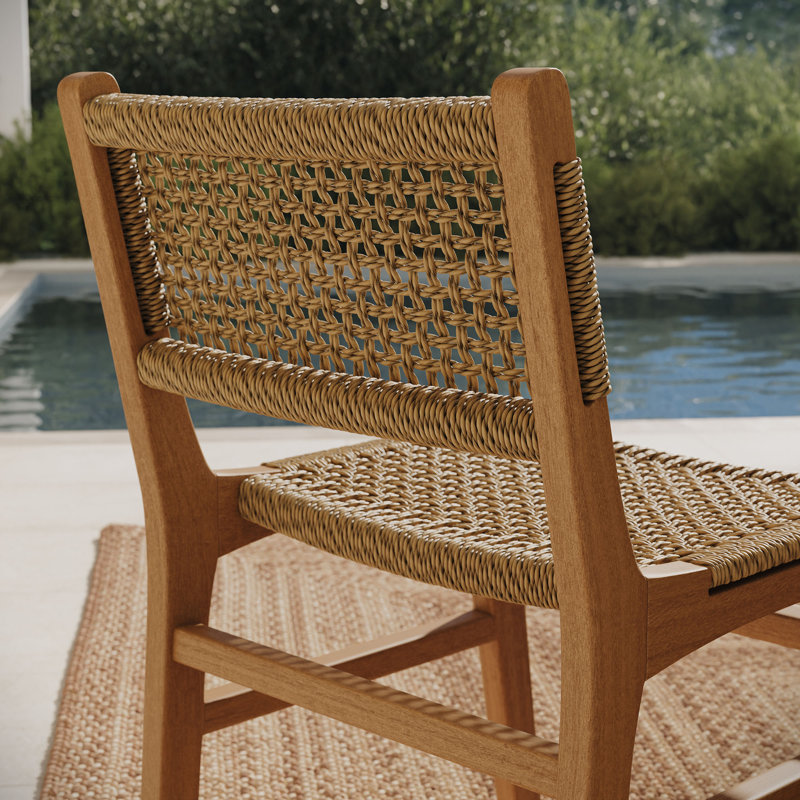 Ensemble de salle à manger d'extérieur en bois de teck 5 pièces Rowe, 30" H x 47" W x 47" D