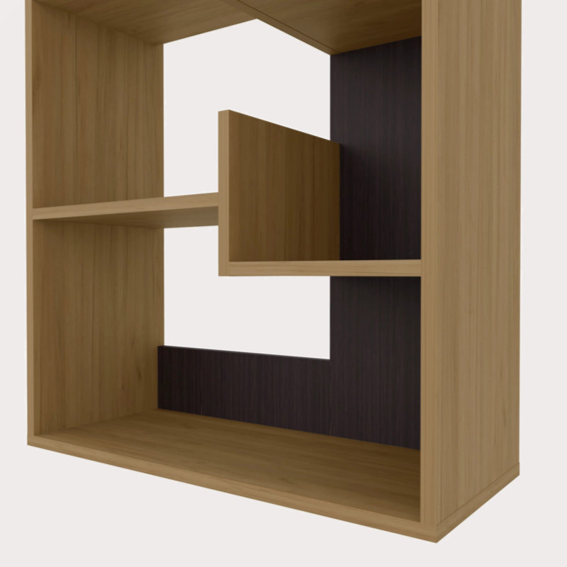 White Bookcase In Melamine With Open Storage