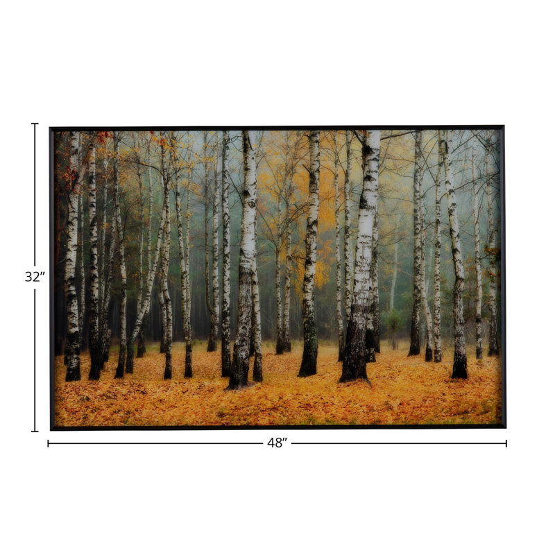 «Rivers Woodland Yellow Birch», art mural encadré