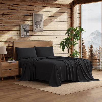 Coleman® 4 Piece Microfiber Solid Bed Sheet Set - Full, Black