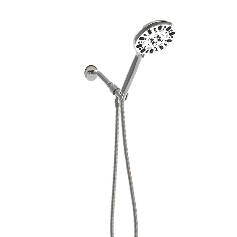 Shower With 7 Spray Patterns -  Big Showerhead,  Stainless Steel Hose, Adjustable Holder For Pleasure Modes Wide Nozzle Head, Support Comfortable Bathing Experience