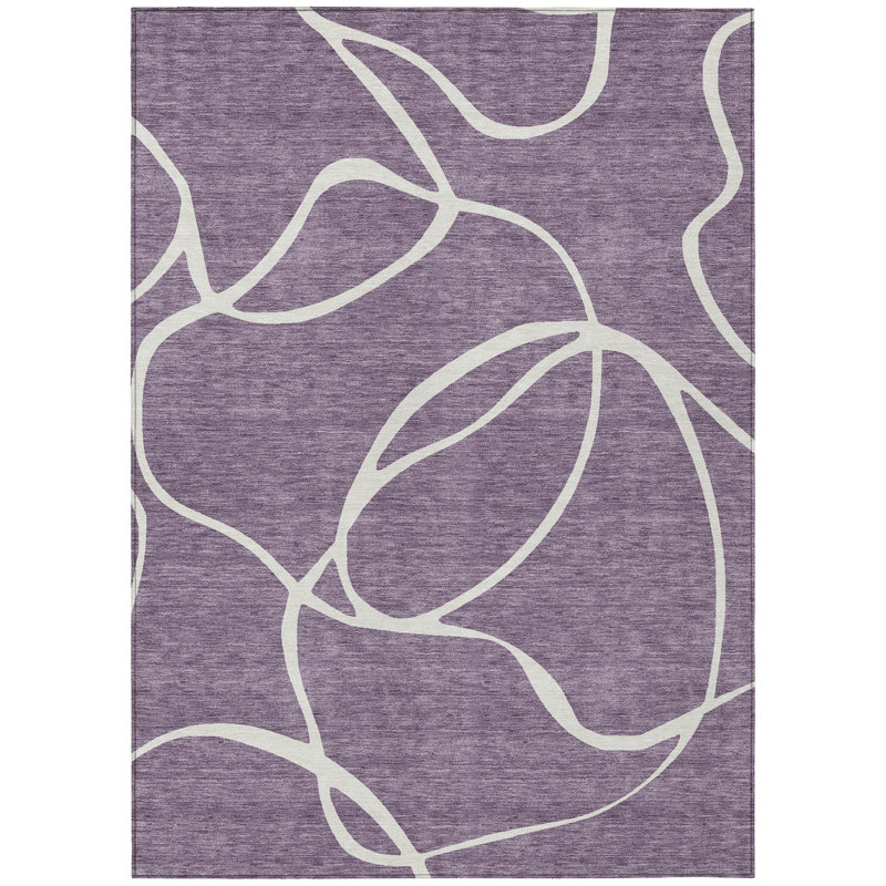 Mirelle Purple Washable Indoor-Outdoor Rug - , 3' x 5'