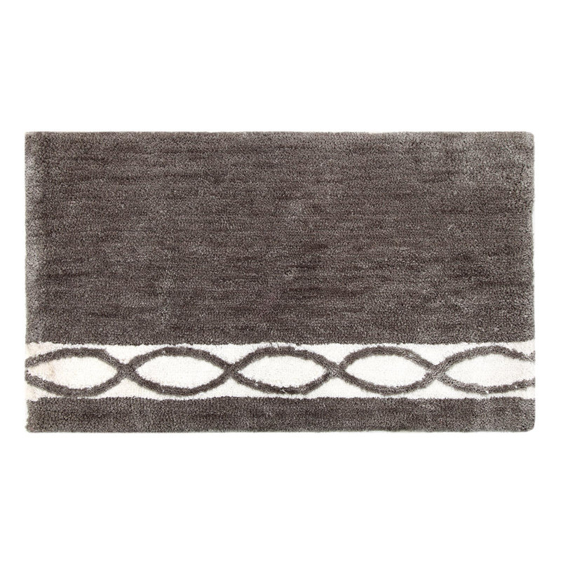 Yamaguchi Non-Slip Bath Rug, Gray White