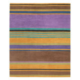 Copacabana Wool Striped Area Rug in Brown/Orange/Purple