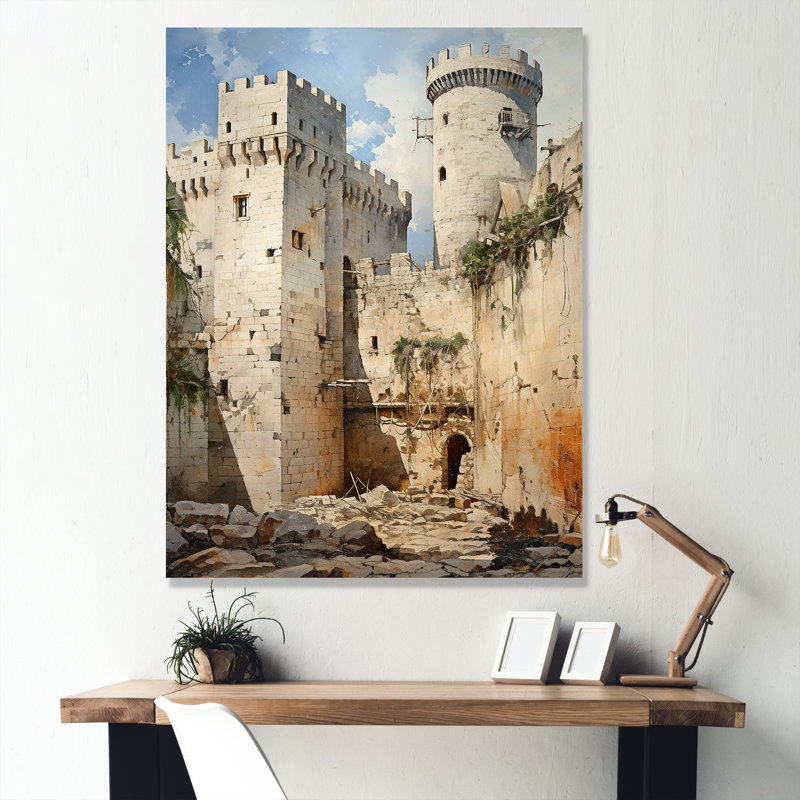 Château français d'Avignon sur toile, Toile tendue, H 32 po x l 16 po x P 1 po