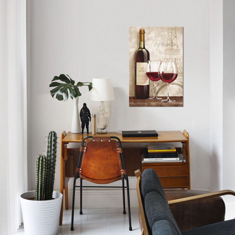«Wine In Paris IV» par Janelle Penner, impression sur toile tendue, H 18 po x l 12 po x P 1,5 po, Toile tendue, Pas de tapis