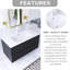 36 In. W Single Sink Wall Mounted Bath Vanity In Dark Oak With White Basin