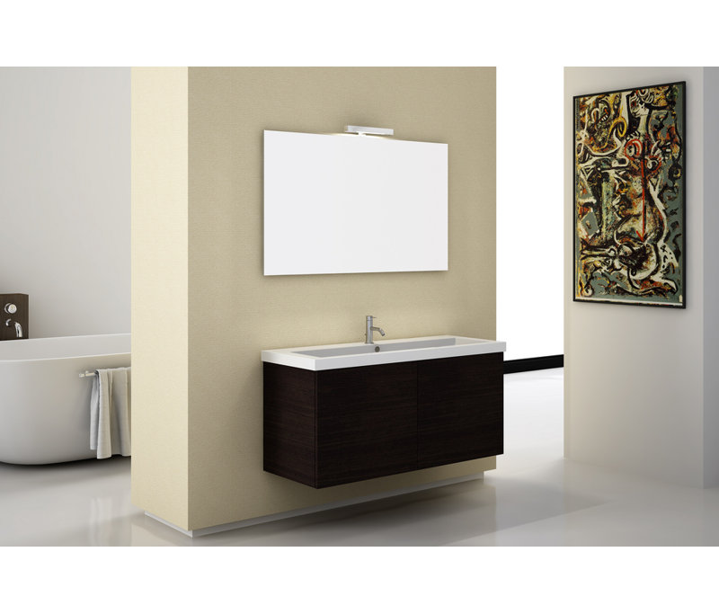 Ensemble de meuble-lavabo pour salle de bain à fixation murale 46,8" avec miroir Jaylin