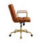 Chaise de bureau en cuir véritable Dudley