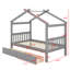Lit en bois avec tiroirs-345080061