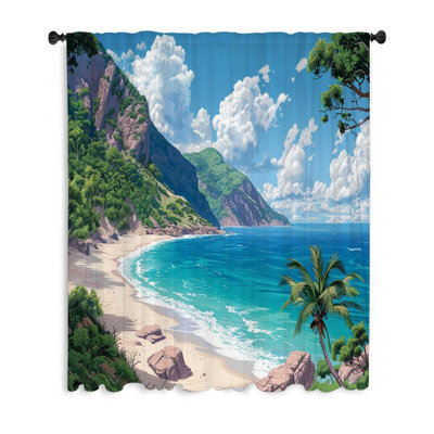 Rideau transparent en polyester Dharmandra