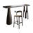 2-Person Black Straight Solid Wood Bar Table Sets