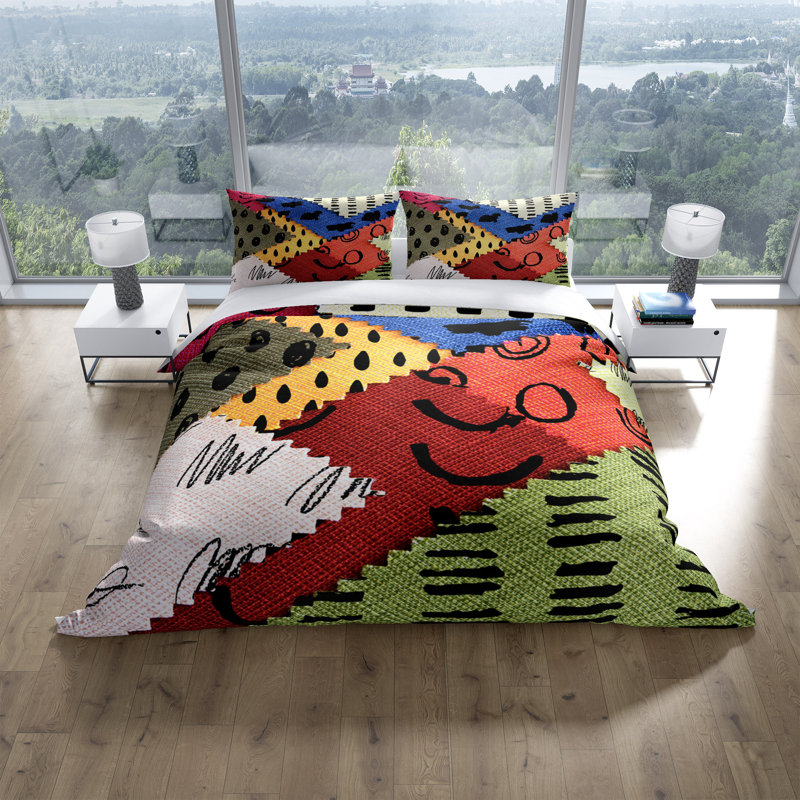  Ensemble de housse de couette en tissu Swatch, Housse de couette grand + 2 taies décoratives