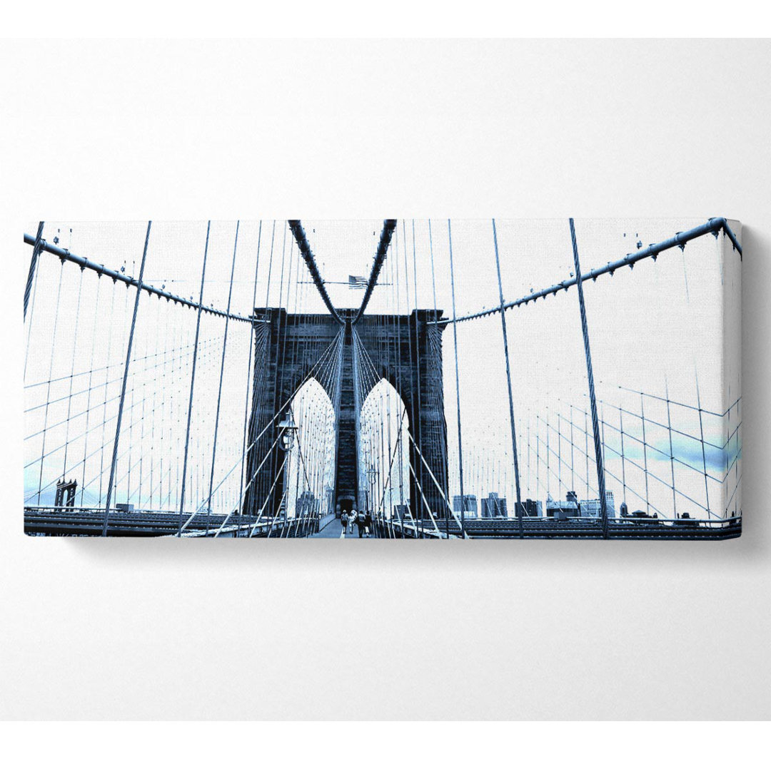 Brooklyn Bridge Blue - Kunstdrucke auf Leinwand - Wrapped Canvas