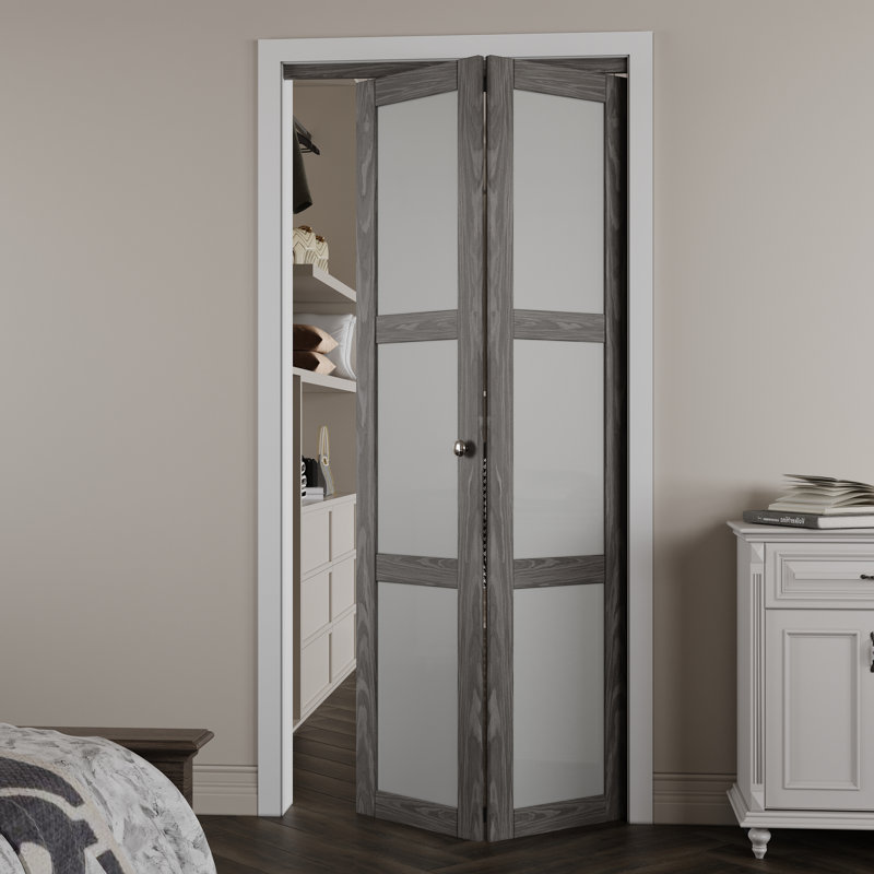 Porte pliante en bois manufacturé 3-Lite, 72 po x 80 po