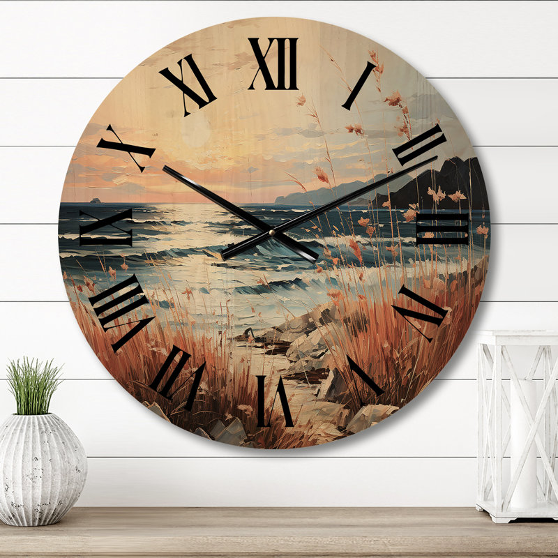 Horloge murale en bois massif Meleia, Moyenne