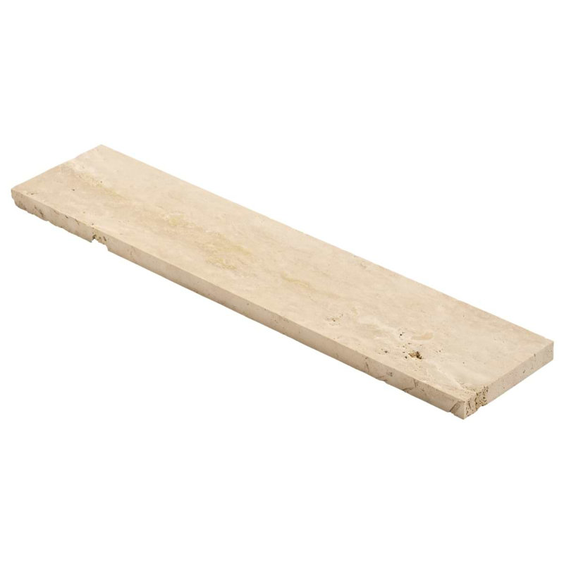 Travertine 2.5x12 Filled Brushed Vein Cut Tile, Ivory Brushed