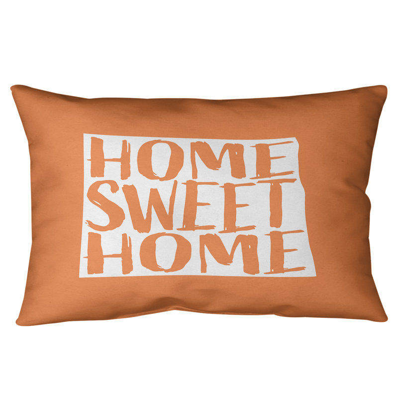 Outdoor Reversible Throw Pillow, Orange, North Dakota