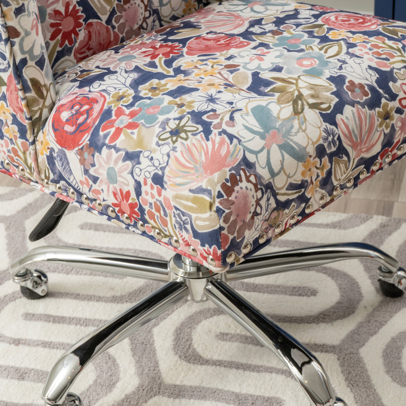 Dayton Adjustable Swivel and Tilt Task Chair with Casters, Polyester, Floral