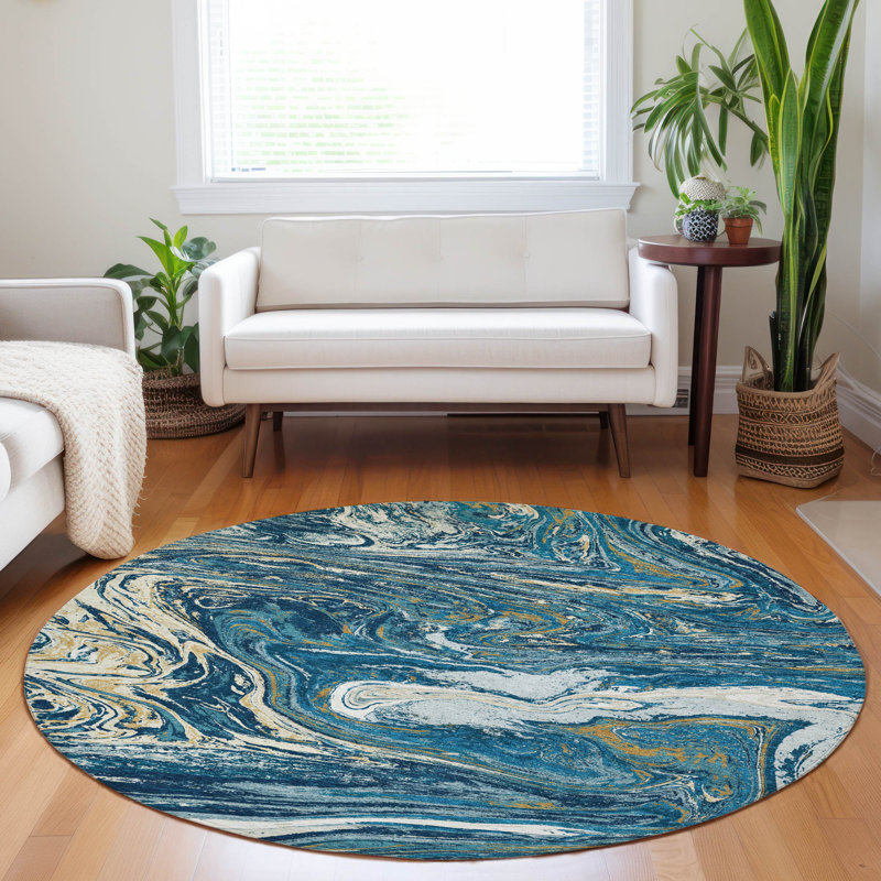  Machine Washable Indoor/Outdoor Chayden ACN1061 Rug, Round 8'