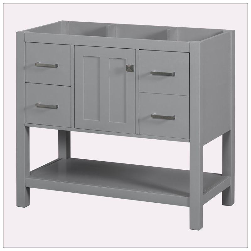 Base de meuble-lavabo simple 35,40 po seulement, Gris