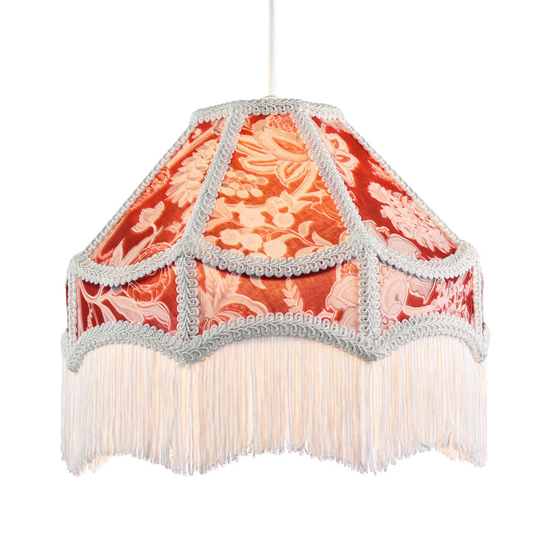 20cm H Cotton Empire Lamp Shade ( No Direct Attachment Method ) in Red