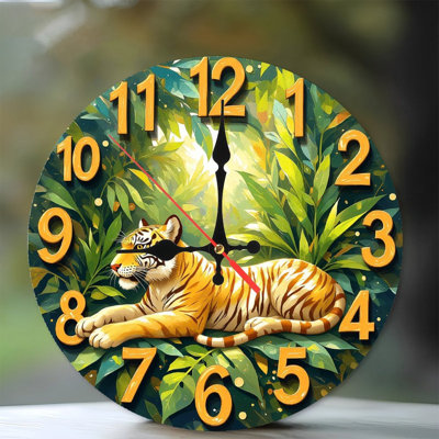 Horloge murale tigre tropical