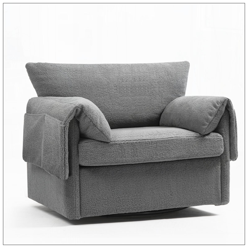 Fauteuil moderne pivotant pour le salon, Gris
