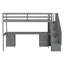 Lit mezzanine simple avec bureau et double rangement, rangement gris-979425821