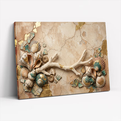 Shell And Coral Canvas Wall Art Oil Painting Print Set Of 1