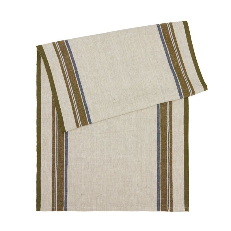 Chemin de table Camron - 20 po x 72 po, Naturel / vert