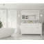 Base de meuble-lavabo double 59,06 po seulement en blanc-88802346