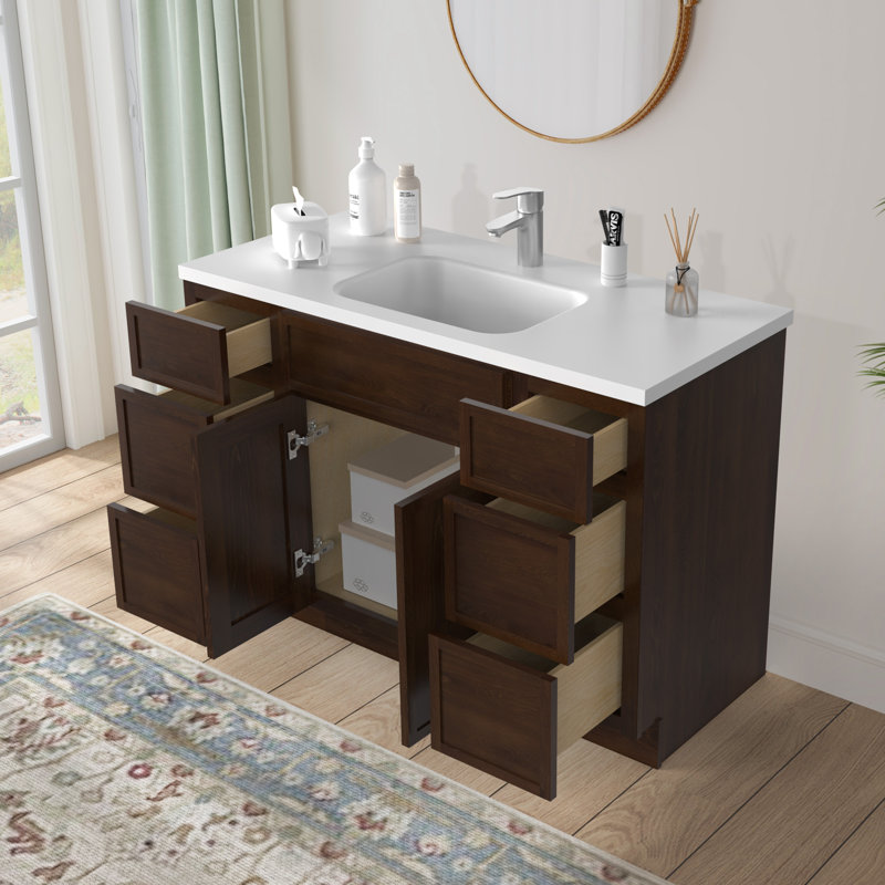 48'' Single Bathroom Vanity Base Only, Brown