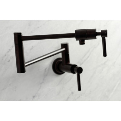 Kingston Brass Manhattan Two-Handle 1-Hole Wall Mount Pot Filler Faucet