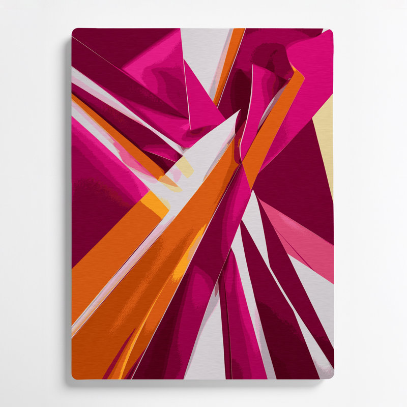 Art abstrait en métal rouge, formes abstraites 75, H 11 po x l 14 po