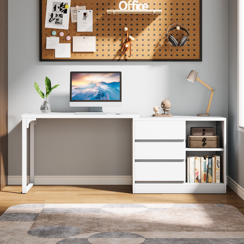 L-Shaped Computer Desk, White