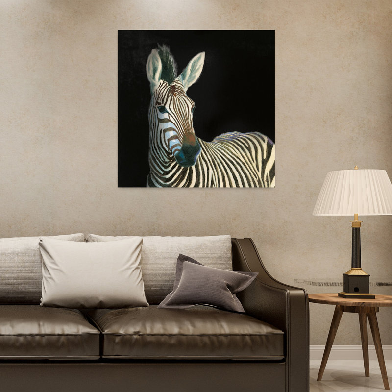 Art contemporain noir avec animaux d'Afrique, H 32 po x l 32 po
