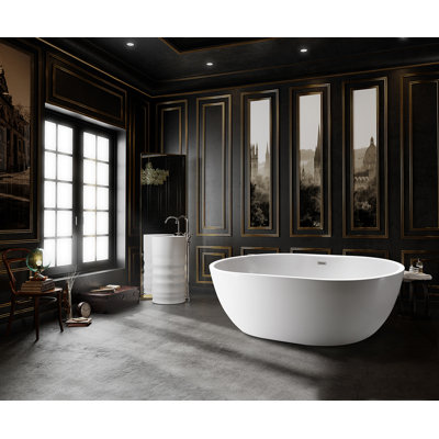 Piper 70.75'' x 45.25'' Soaking Acrylic Bathtub