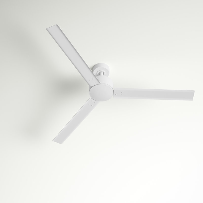 Ventilateur de plafond extérieur à 3 pales de 56 po avec contrôle mural, Blanc mat