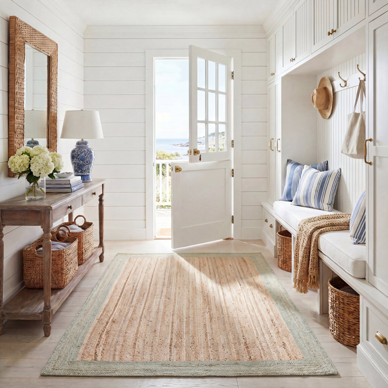 Gast Natural Fiber Hand Woven Jute Rug, Rectangle 5' x 8'