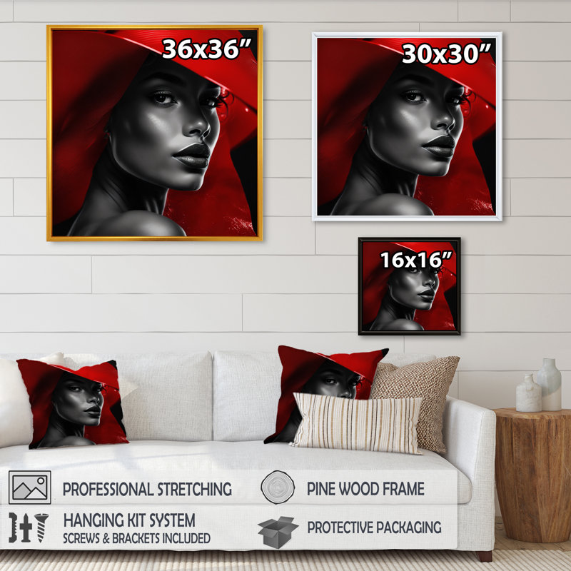 " Vintage Elegant Headdress III ", 36" H x 36" W, Black Floater Framed